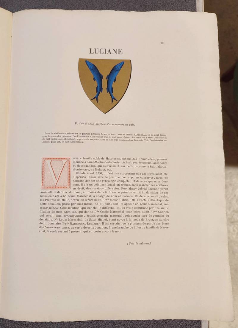 Armorial et Nobiliaire de l'Ancien Duché de Savoie (Tome III - livraison 19)