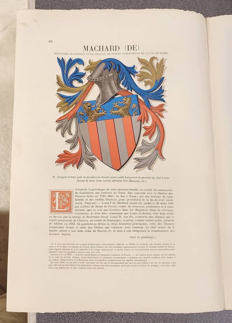 Livre ancien Savoie - Armorial et Nobiliaire de l'Ancien Duché de Savoie (Tome III - livraison 20) - Foras, Le Cte E. Amédée de