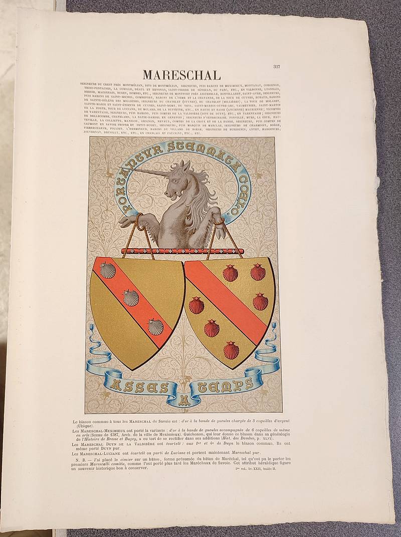 Armorial et Nobiliaire de l'Ancien Duché de Savoie (Tome III - livraison 22)