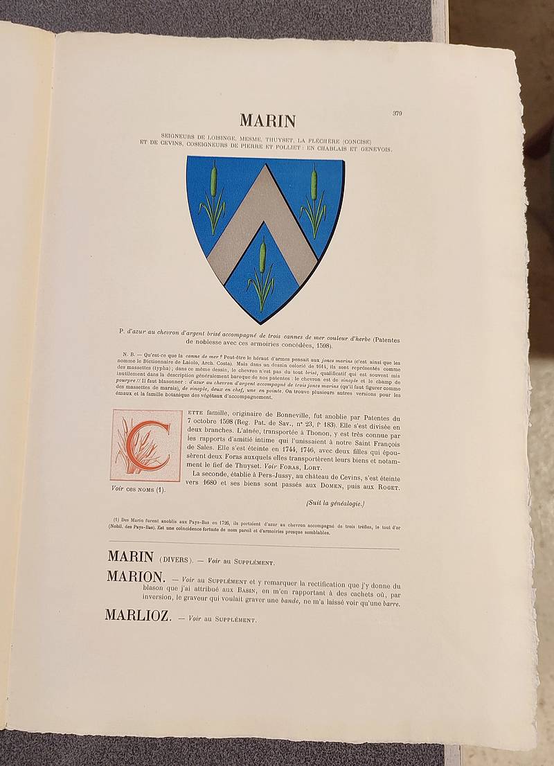 Armorial et Nobiliaire de l'Ancien Duché de Savoie (Tome III - livraison 24)