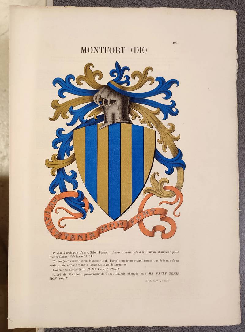 Armorial et Nobiliaire de l'Ancien Duché de Savoie (Tome IV - Complet en 31 livraisons telles que parues)