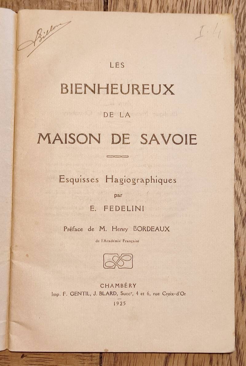 Les bienheureux de la Maison de Savoie. Esquisses hagiographiques