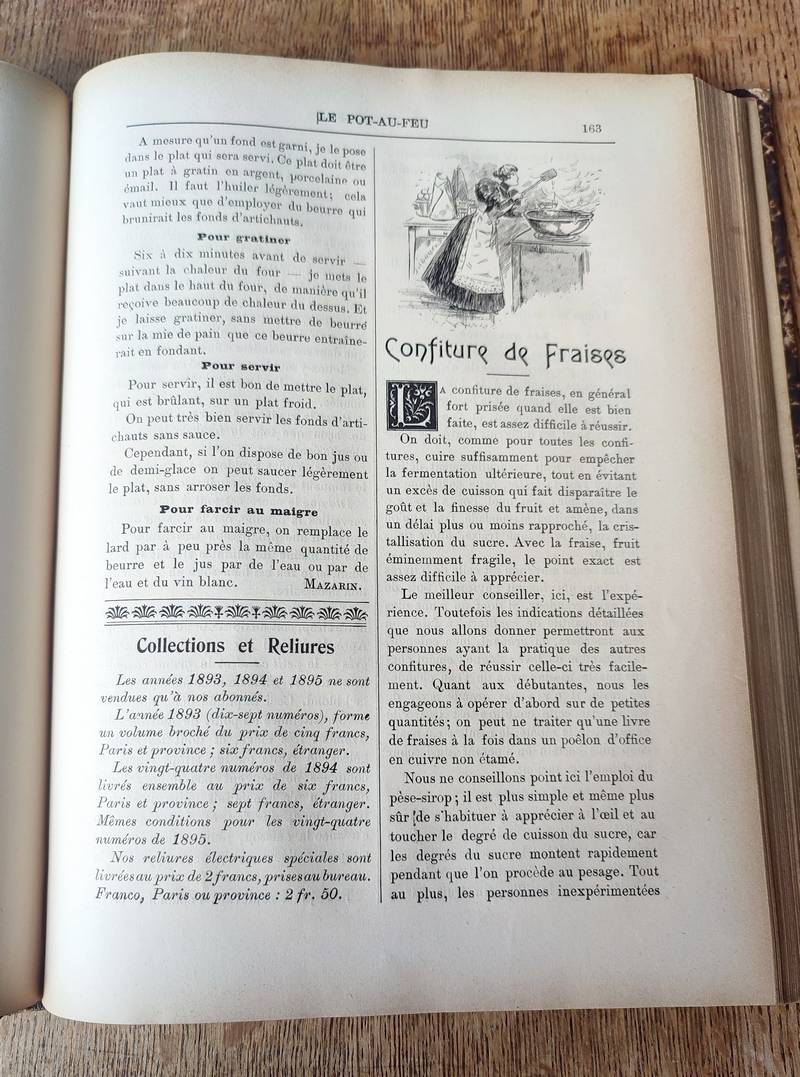 Le Pot au Feu 1896 (24 numéros reliés du 1 janvier 1896 au 15 décembre 1896) 4ème année. Journal de cuisine pratique et d'économie domestique