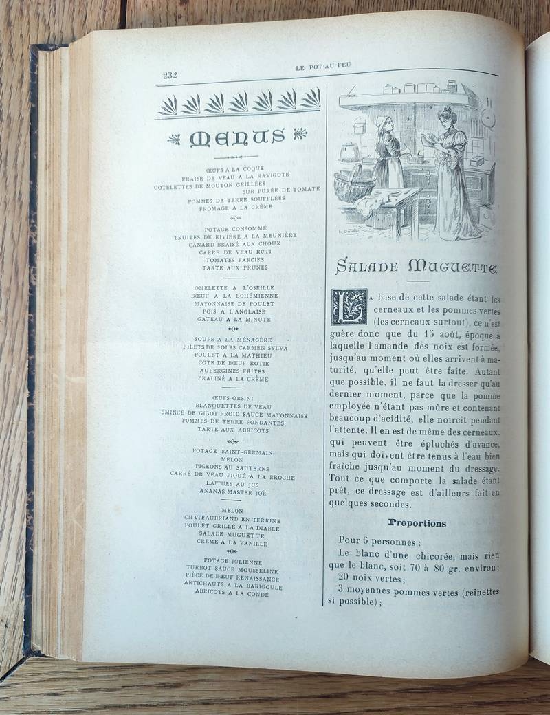 Le Pot au Feu 1904 (24 numéros reliés du 1 janvier 1904 au 15 décembre 1904) 12è année. Journal de cuisine pratique et d'économie domestique