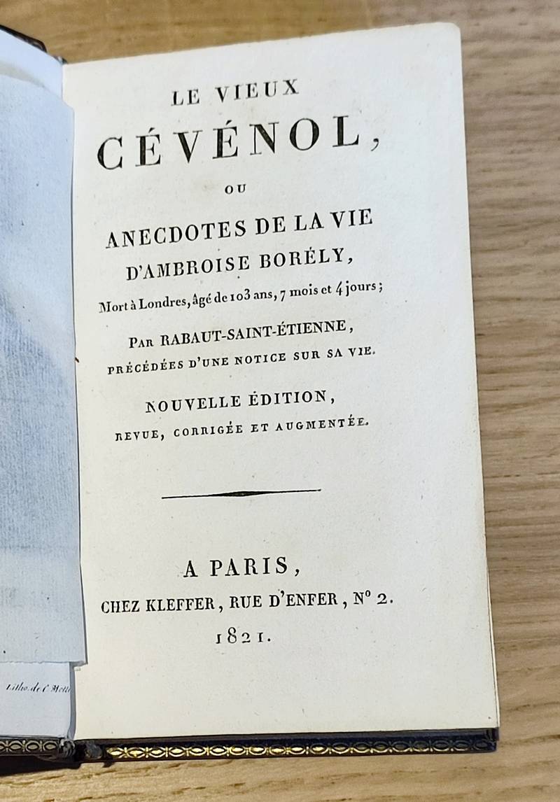 Oeuvres (5 volumes) Le vieux cévenol ou anecdotes de la vie d'Ambroise Borély - Précis de l'histoire de la Révolution française précédé des considérations sur les intérêts du Tiers état - Lettres à M. Bailly l'histoire primitive de la Grèce - Discour