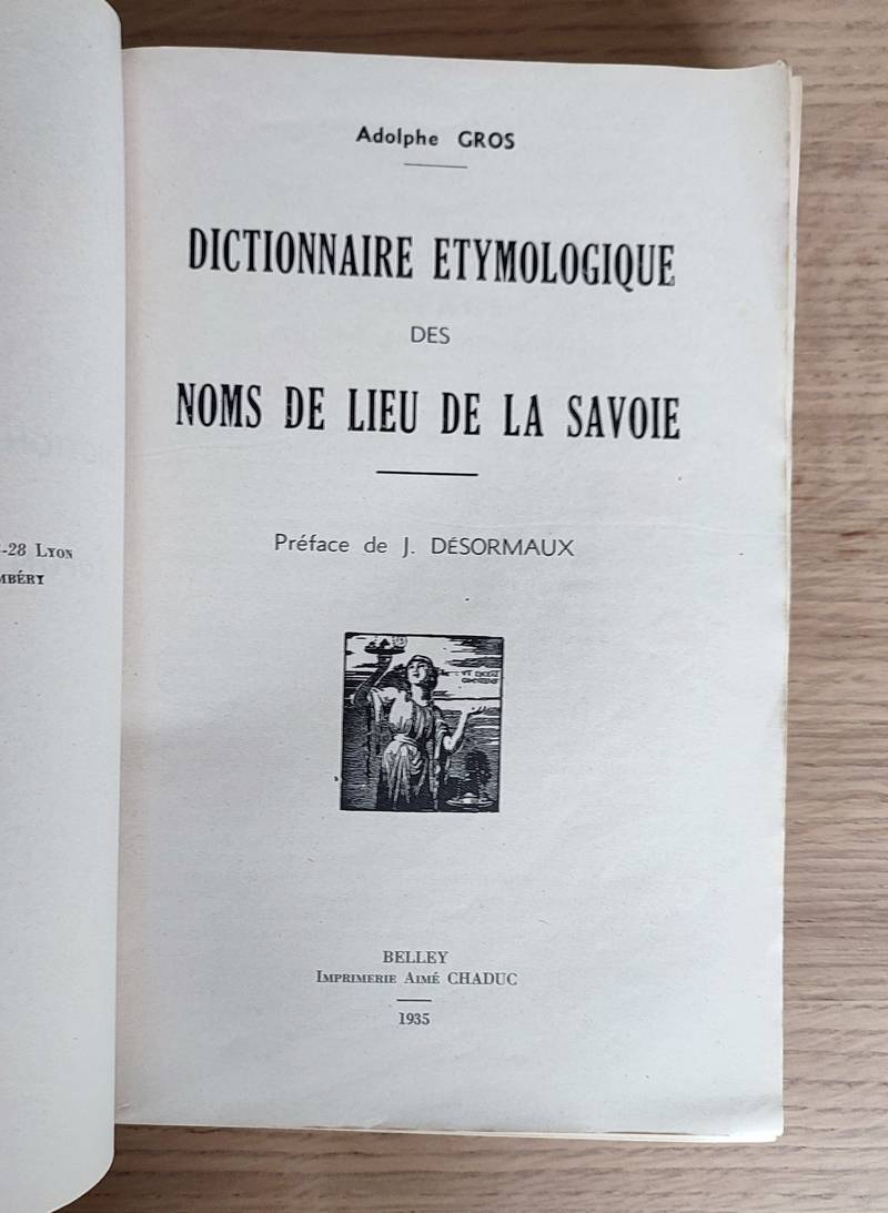 Dictionnaire étymologique des noms de lieu de la Savoie