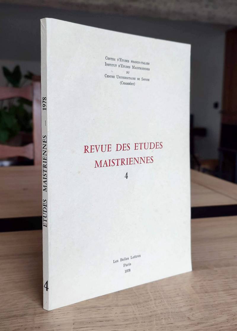 Livre ancien Savoie - Revue des études Maistriennes n° 4 - 