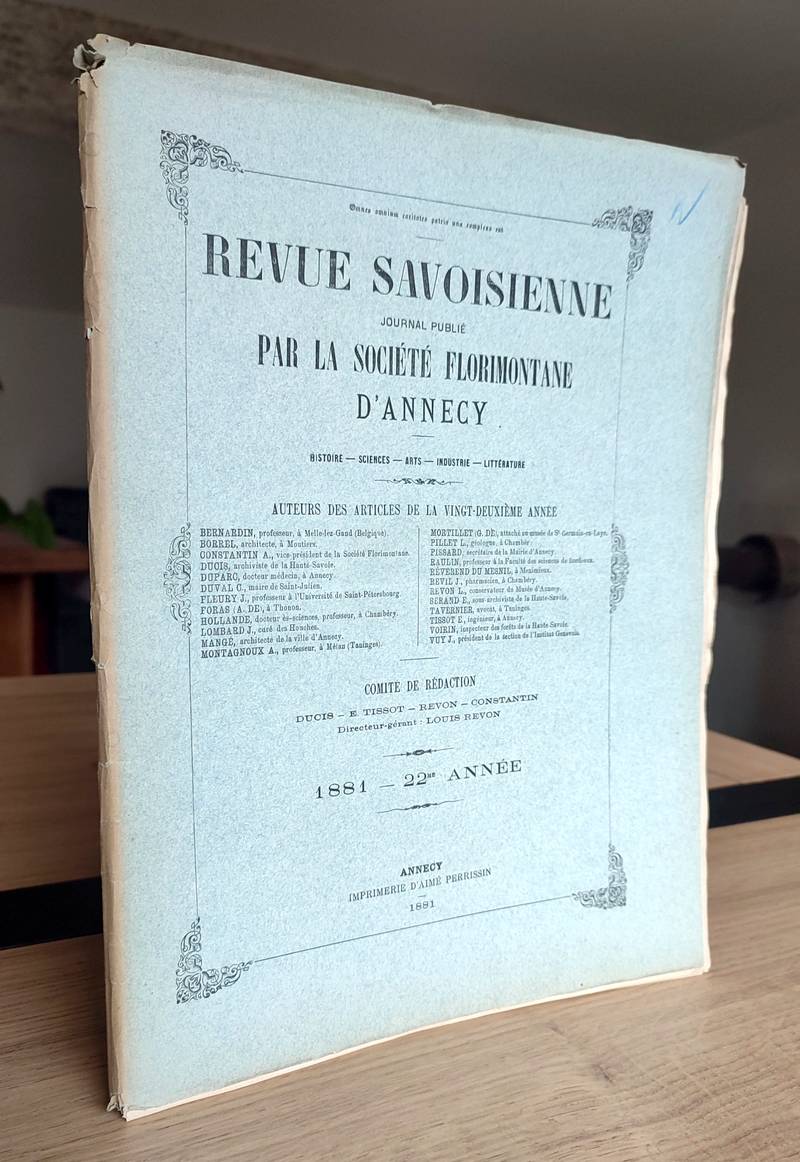 Revue Savoisienne, 1881, 22ème année