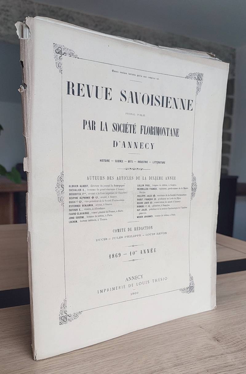 Revue Savoisienne, 1869, 10ème année