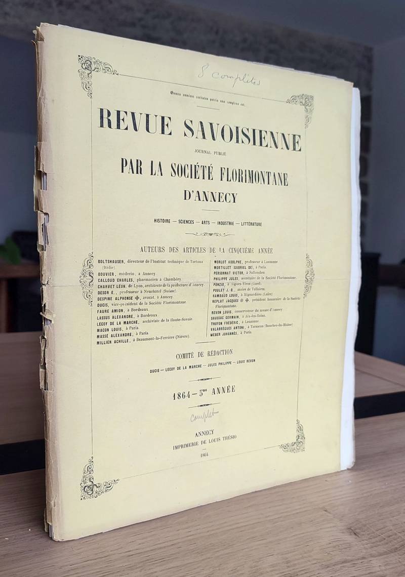 Revue Savoisienne, 1864, 5ème année