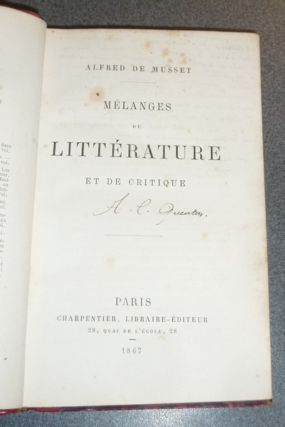 Mélanges de litterature et de critique