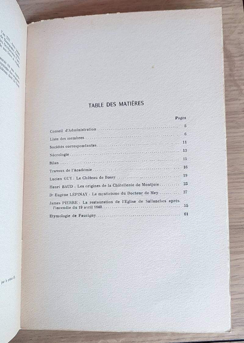 Mémoires et Documents publiés par l'Académie du Faucigny. Tome XIV - 1964-1965