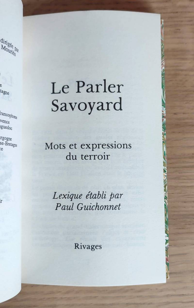 Le parler Savoyard. Mots et expressions du Terroir
