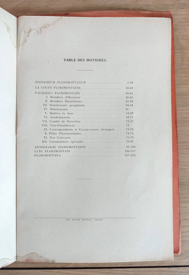 Annales florimontaines , 1930. Publication officielle de l'Académie des jeux florimontains, allobrogiques, rhodaniennes et des pays anciennement unis à la Savoye