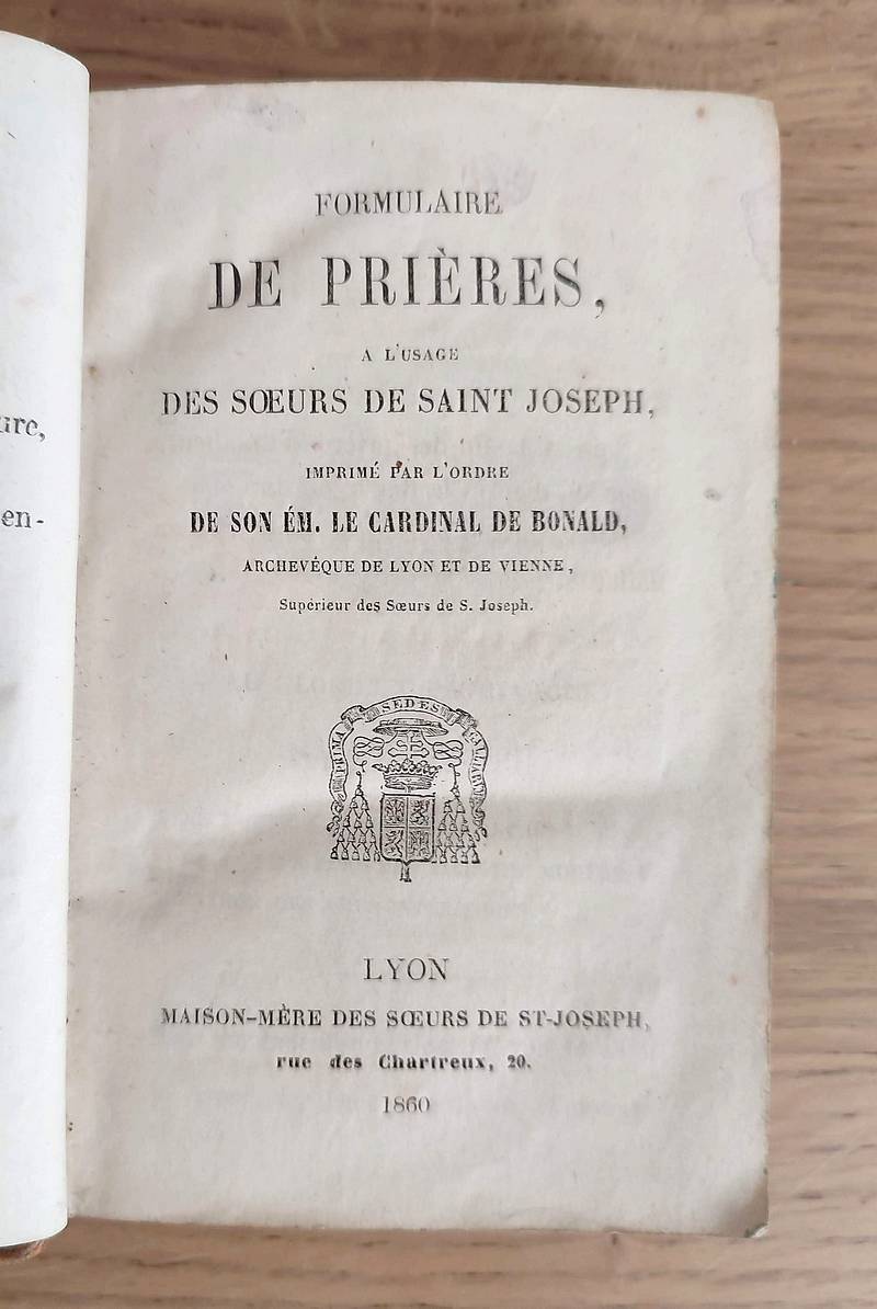 Formulaire de prières à l'usage des Soeurs de Saint Joseph