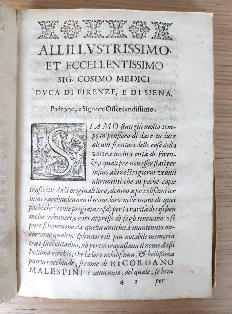 Storia antica di Ricordano Malespini Gentilhuomo Fiorentino. alla edificazione di Fiorenza per insino all'anno XCCLXXXI con l'aggiunta di Giacheto suo Nipote dal dento anno per insino 1286