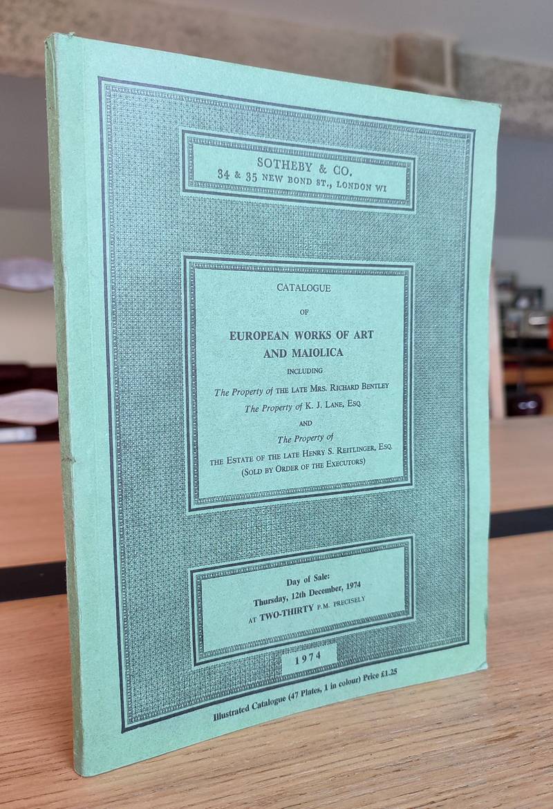 Sotheby's. Catalogue of european works of art and maiolica. 12 th december 1974