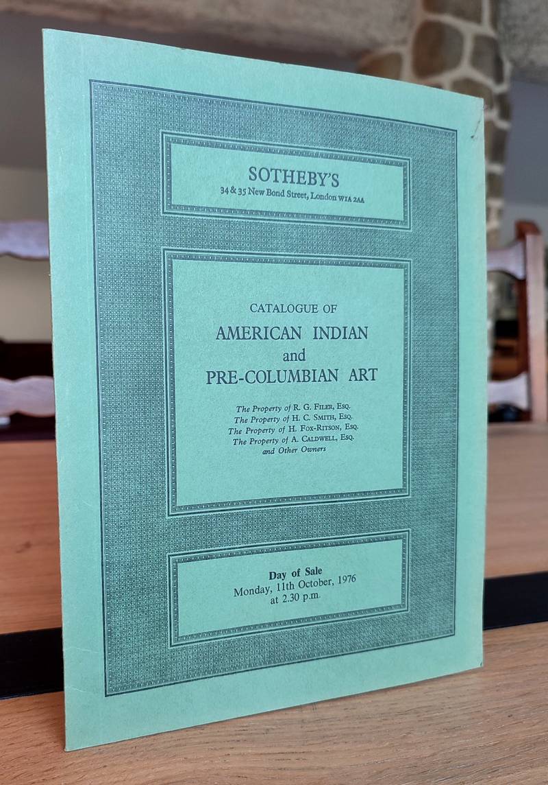 Sotheby's. Catalogue of American indian and pre-columbian art. 11 th october 1976