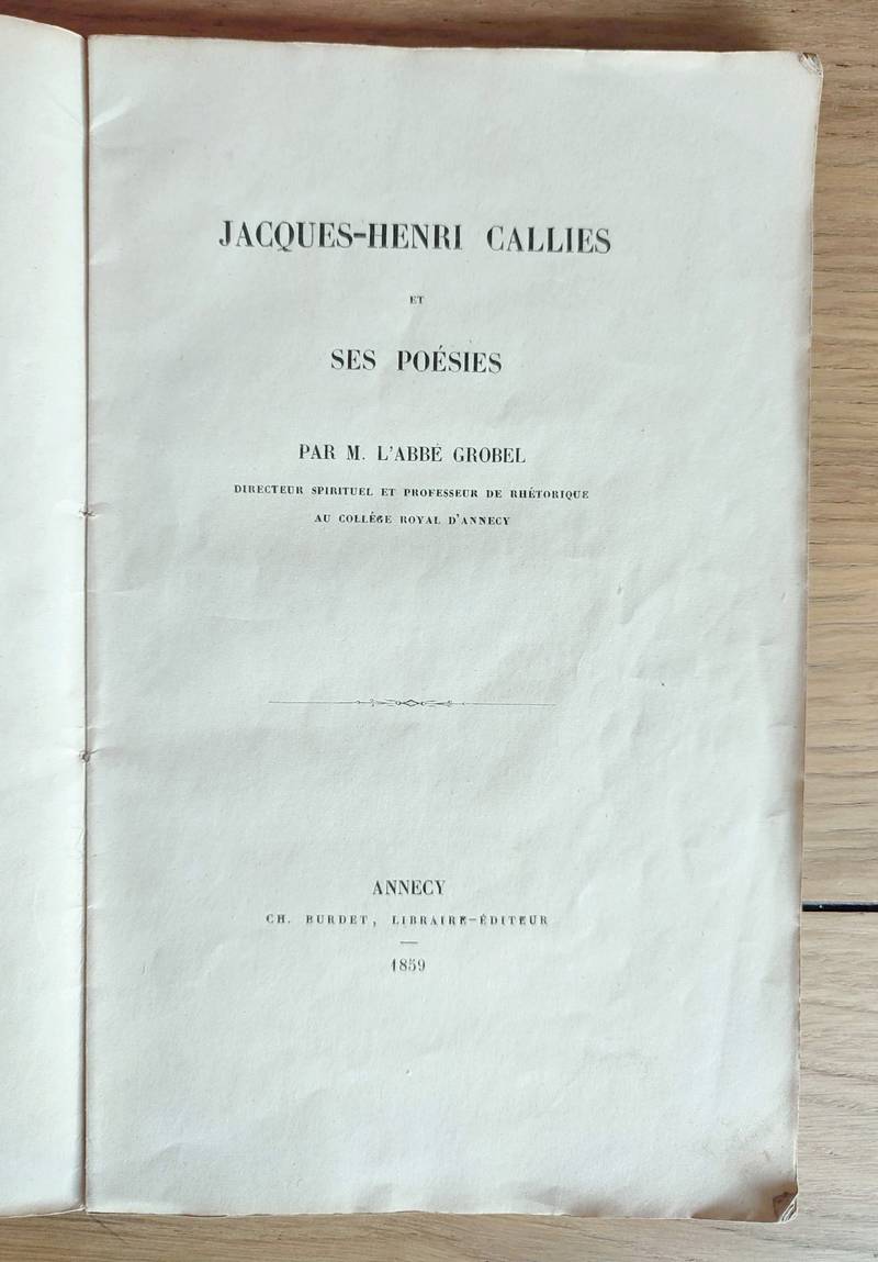 Jacques-Henri Callies et ses poésies
