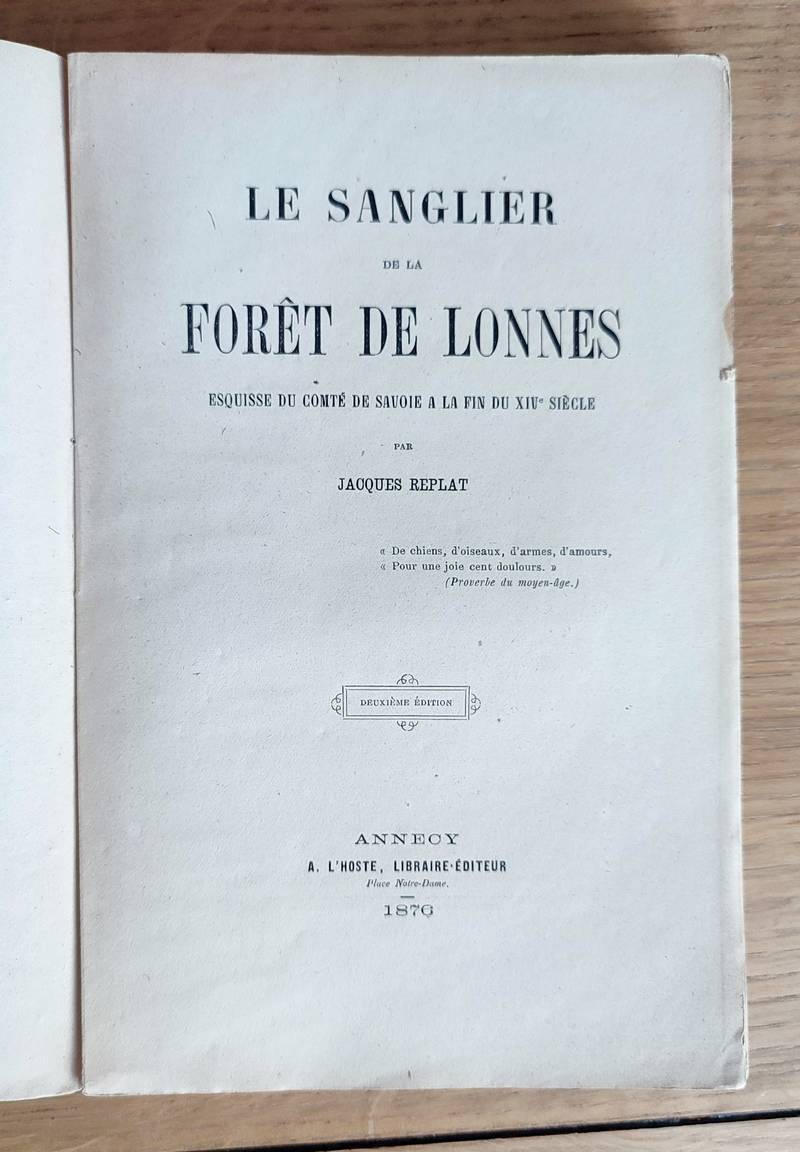 Le Sanglier de la forêt de Lonnes. Esquisse du Comté de Savoie à la fin du XIVe siècle