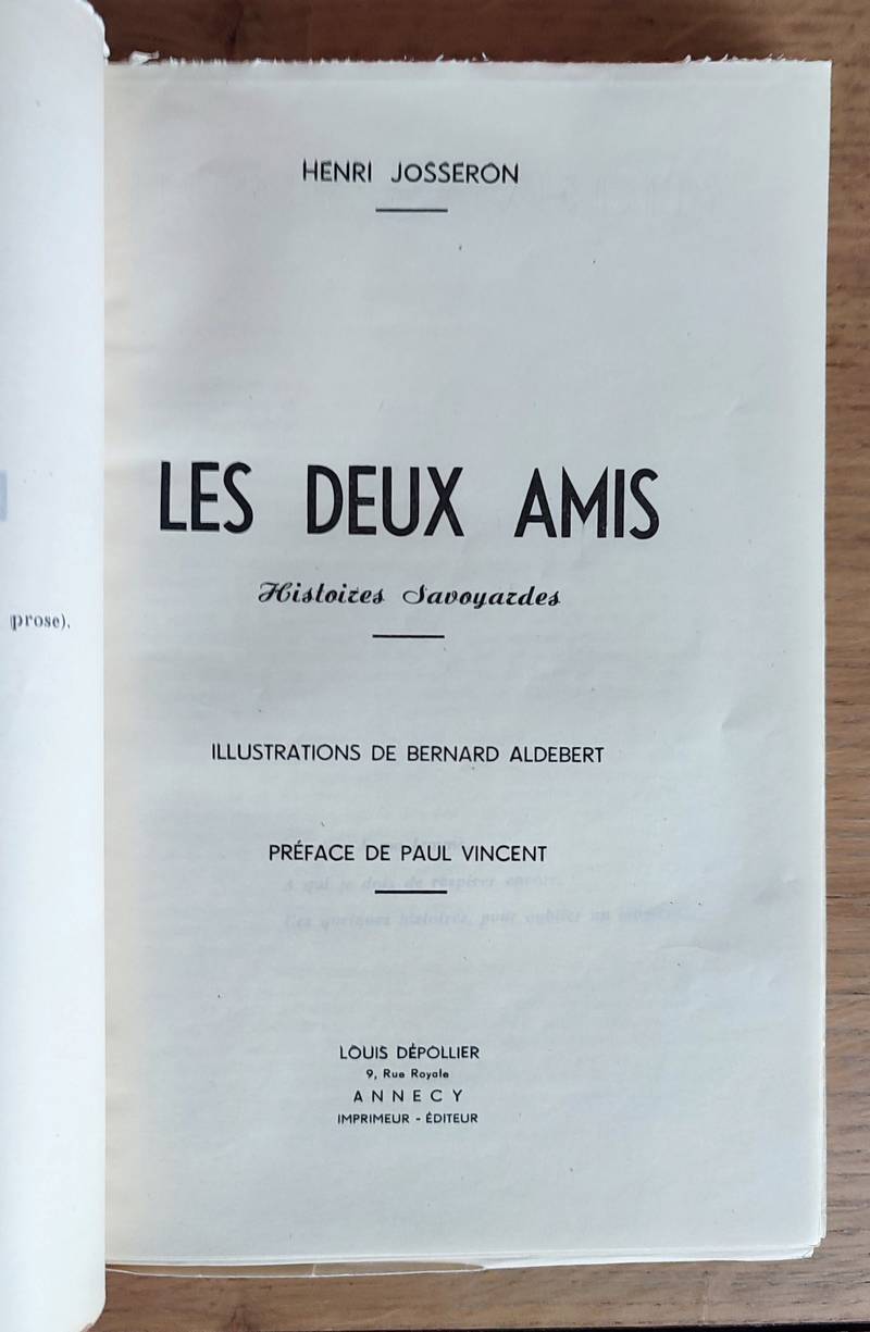 Les deux amis. Histoires savoyardes