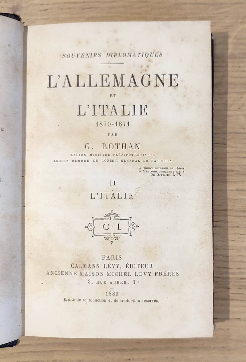 L'Allemagne et l'Italie 1870 - 1871. Tome II : l'Italie