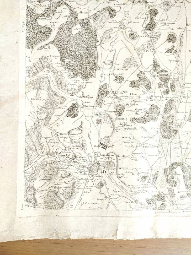 Carte de l'Académie dite de Cassini N° 114 - Dijon