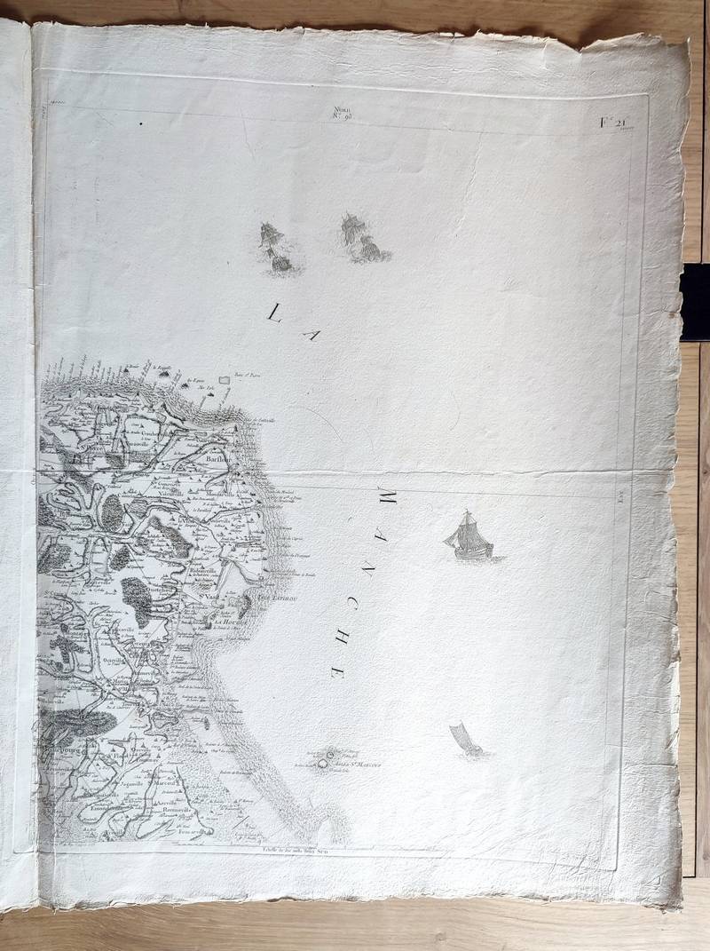 Carte de l'Académie dite de Cassini N° 93 - La Hougue - Barfleur