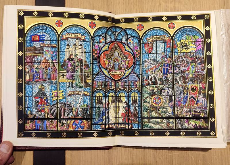 Les Romans de la Table Ronde (5 volumes avec suite et un dessin en couleurs signé) Le Roi Artus - Combats d'Artus - Lancelot du lac - La quête du Graal - La mort d'Artus