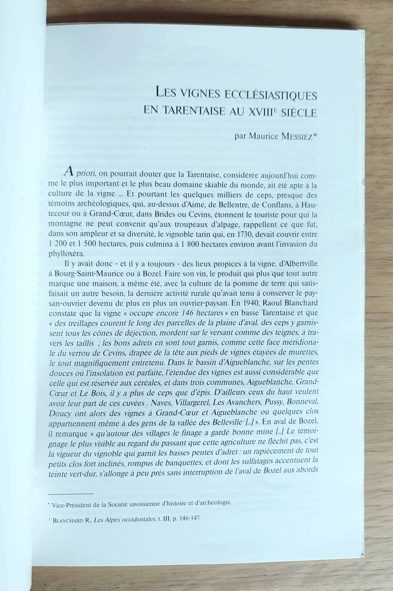 Les vignes ecclésiastiques en Tarentaise au XVIIIe siècle