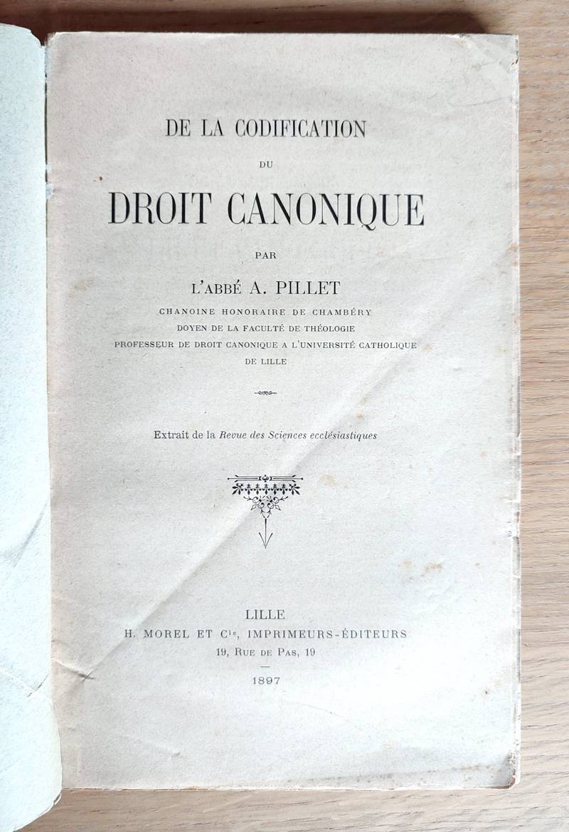 De la codification du droit cananonique