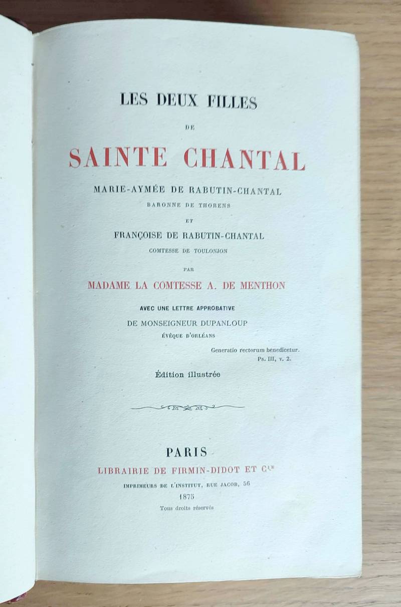 Les deux filles de Sainte Chantal, Marie-Aymée de Rabutin-Chantal, Baronne de Thorens et Françoise de Rabutin-Chantal, Comtesse de Toulonjon