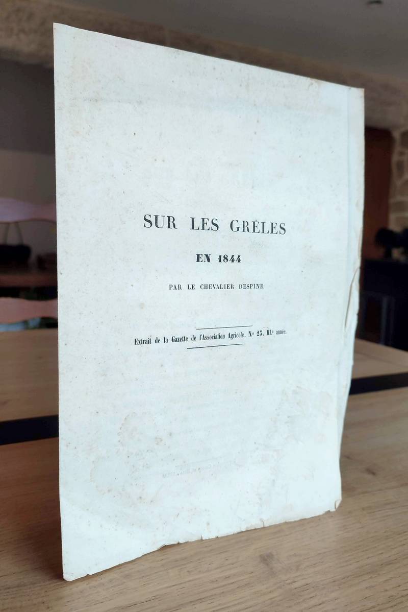 Sur les Grêles en 1844