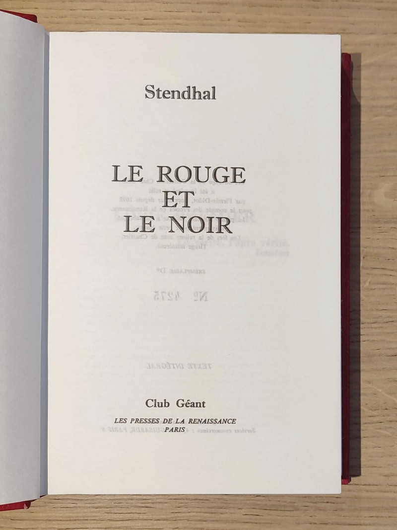 Le Rouge et le Noir