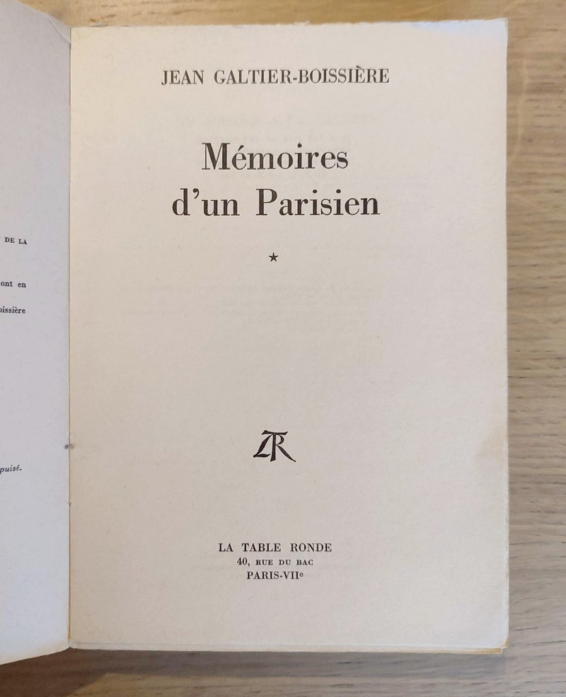 Mémoires d'un parisien (3 volumes)