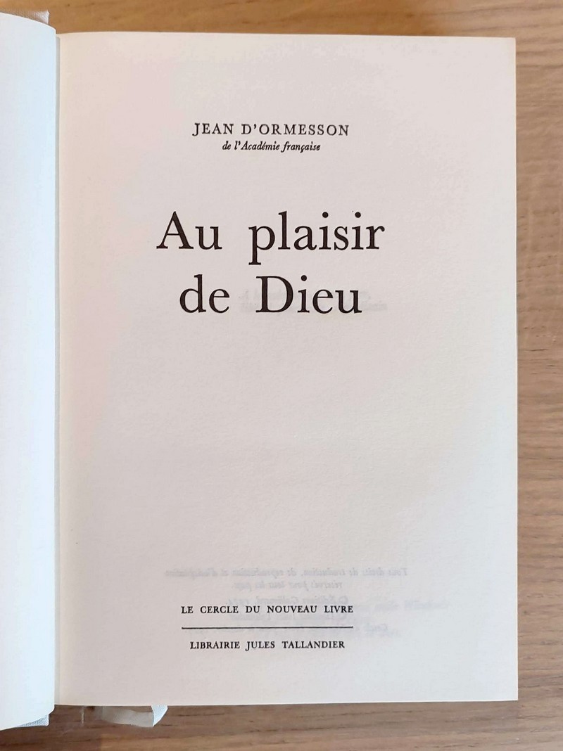 Au plaisir de Dieu
