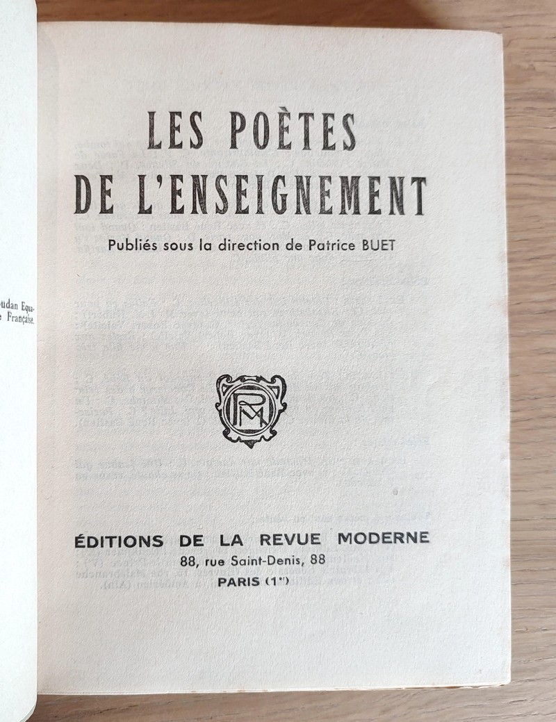 Les poètes de l'enseignement (3 volumes en 1) 1951 - 1952 - 1953