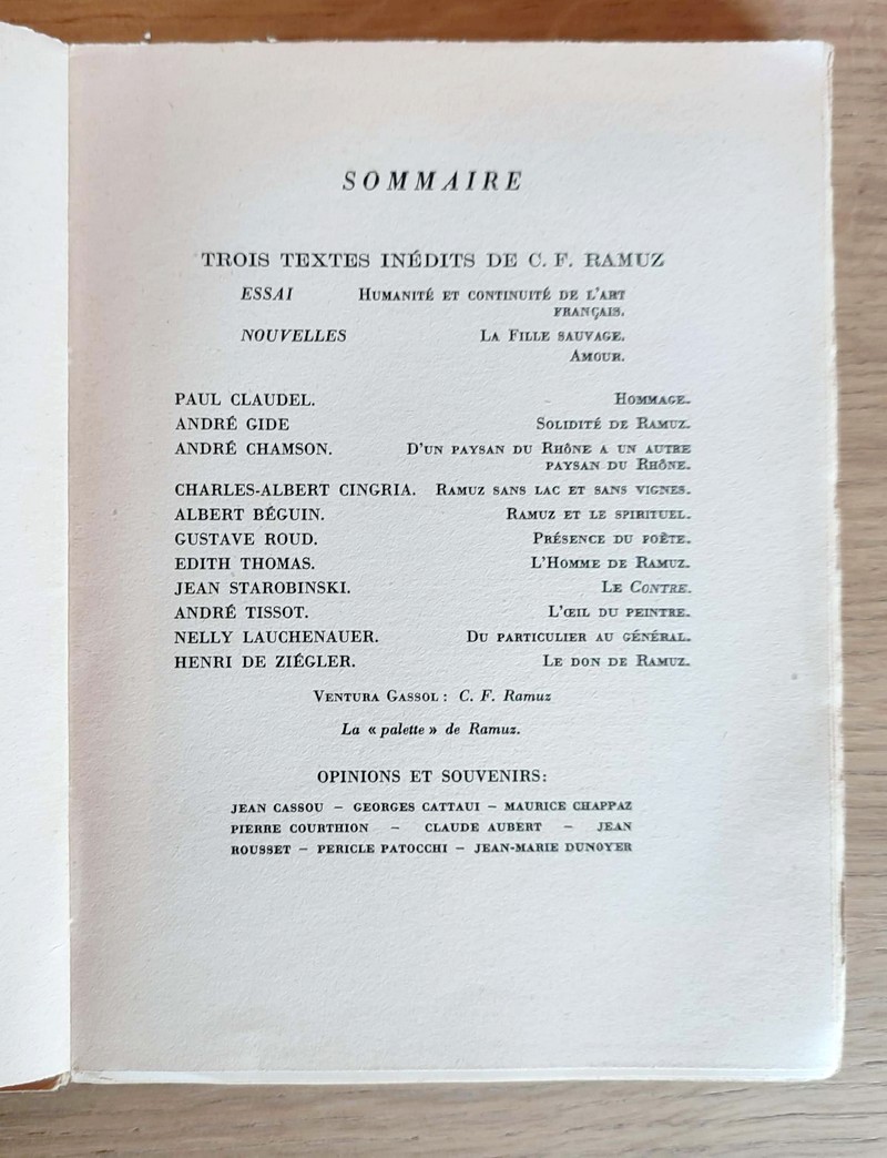 Lettres 6 - Numéro Spécial C.F. Ramuz - 1945