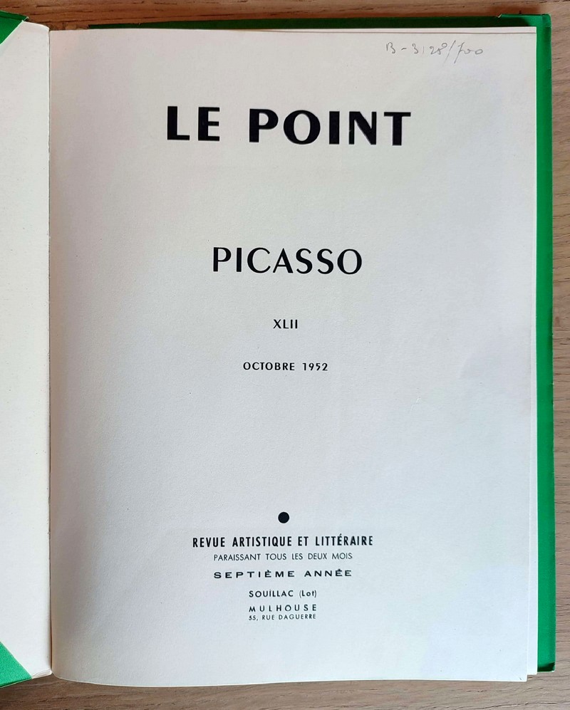 Picasso. Le Point Revue artistique et littéraire. XLII - octobre 1952