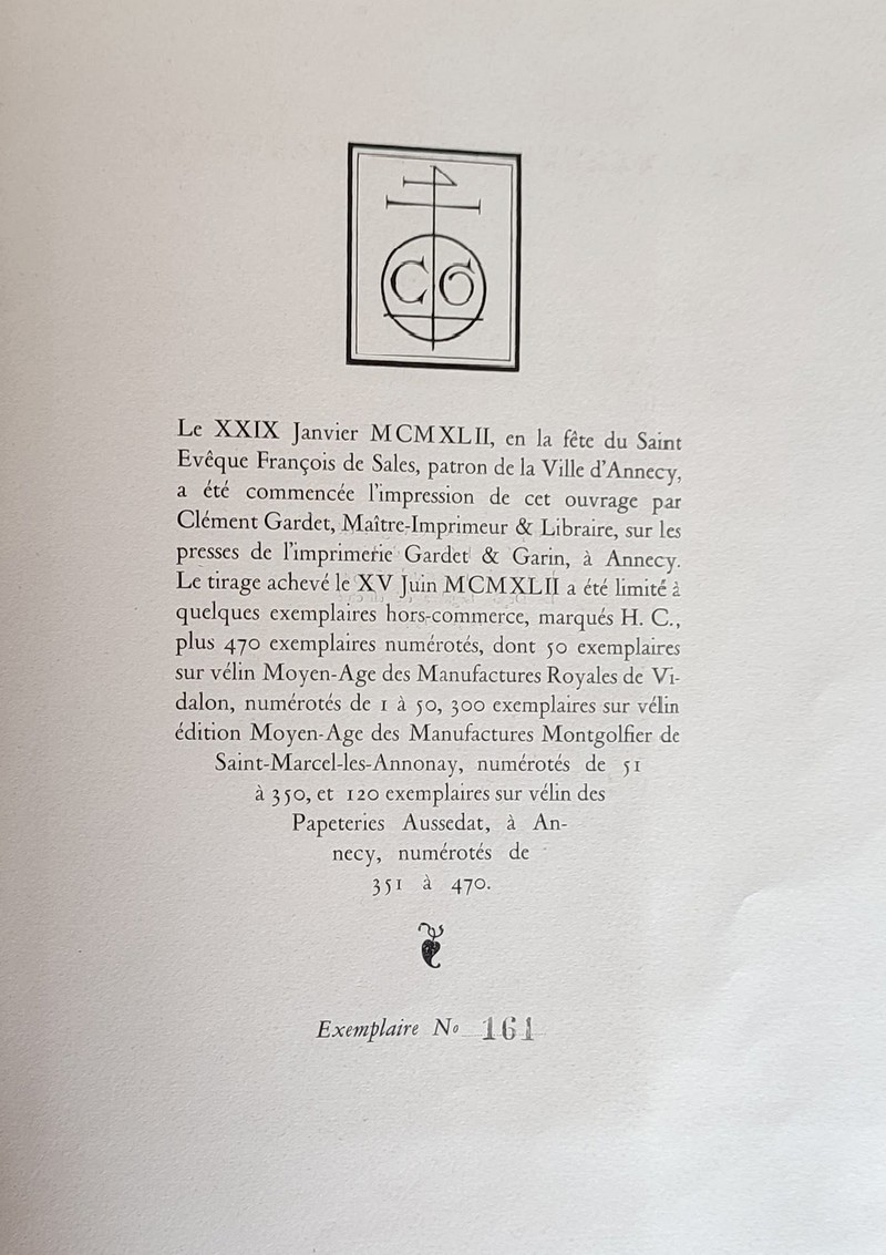 Description d'Annessy et de quelques autres lieux de l'apanage de Genevois au XVIIe siècle. Extraits de manuscrits inédits avec introduction de Pierre Duparc, archiviste de la Haute-Savoie