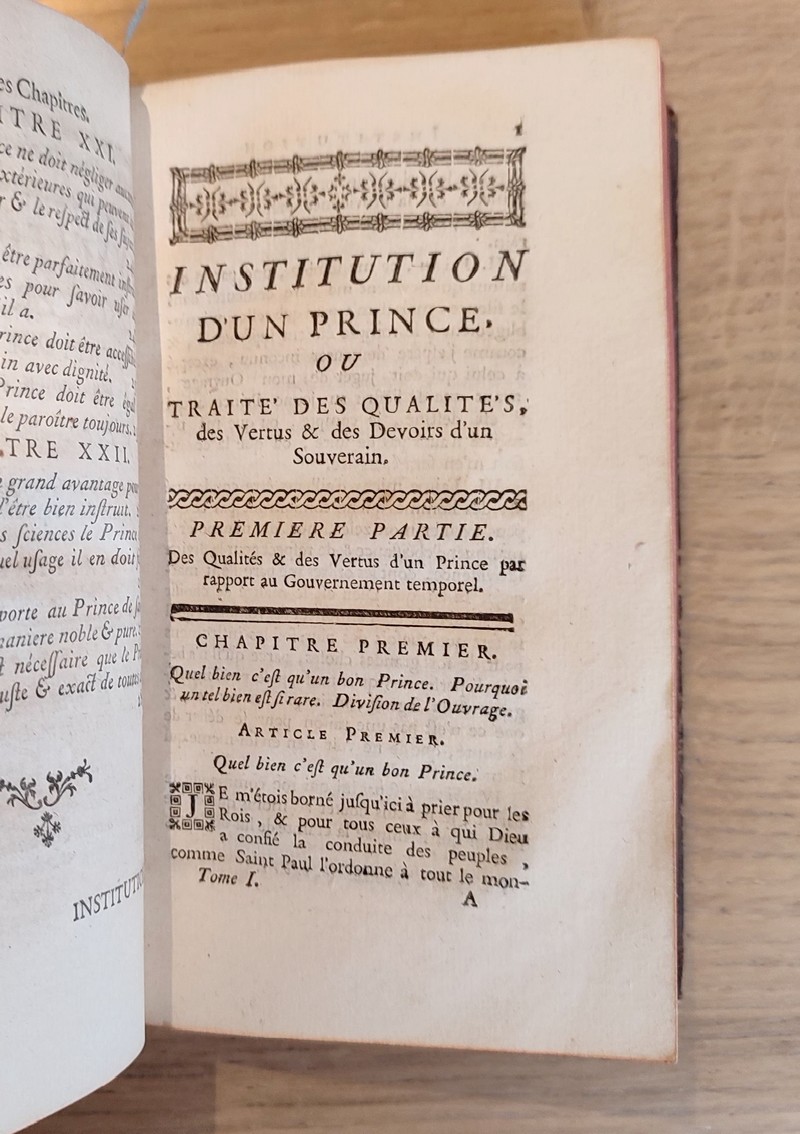 Institution d'un Prince ou Traité des qualités, des vertus & des devoirs d'un Souverain (4 volumes, 1750)