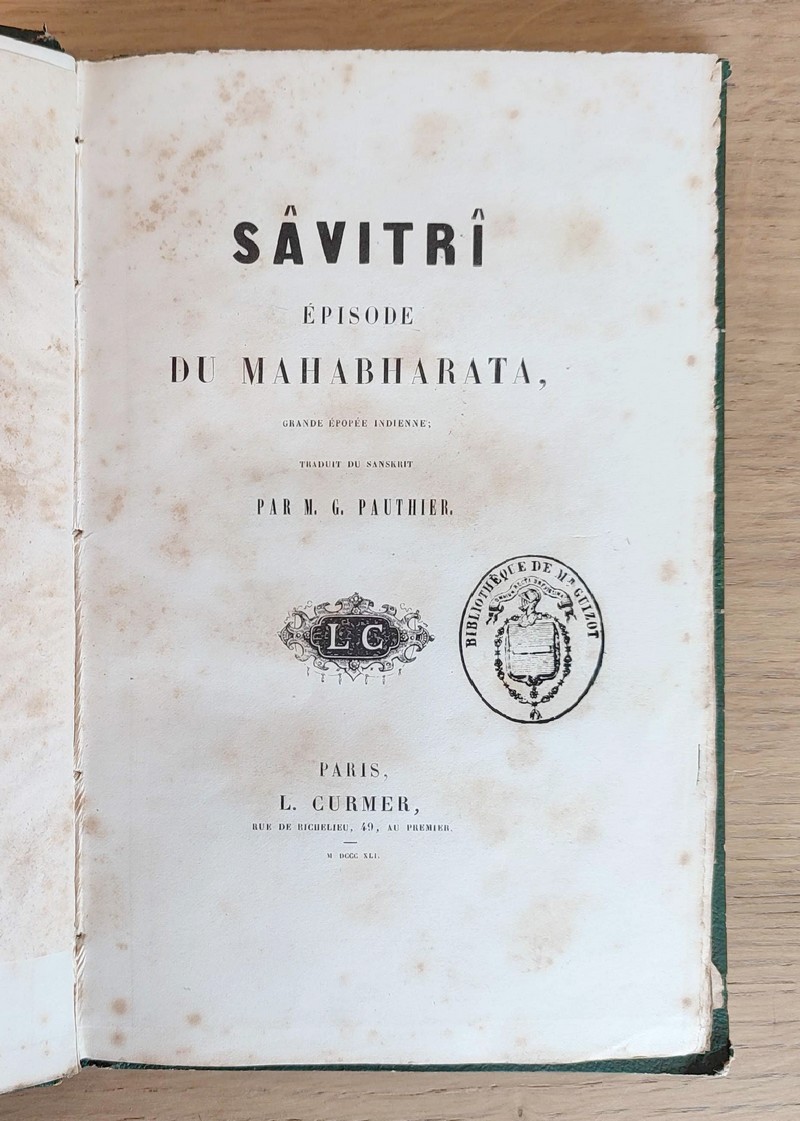 Sâvitrî, épisode du Mahabharata. Grande épopée indienne