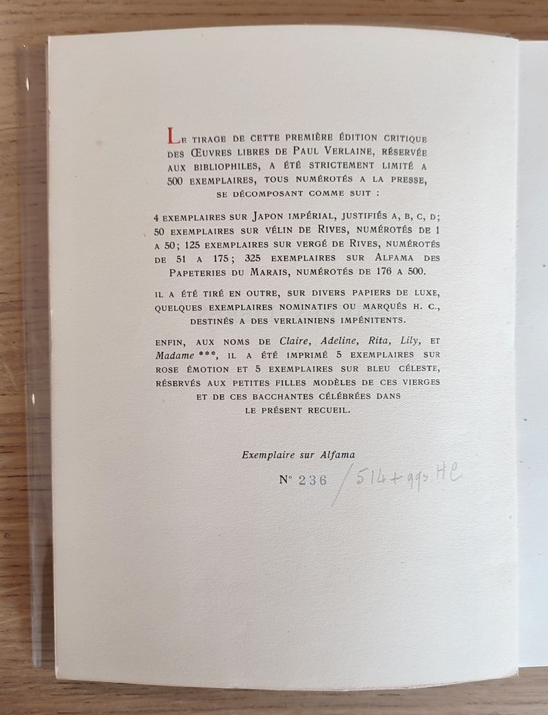 Oeuvres Libres. Première édition critique, suivie de notes, de variantes, d'un essai de bibliographie et précédée d'une introduction