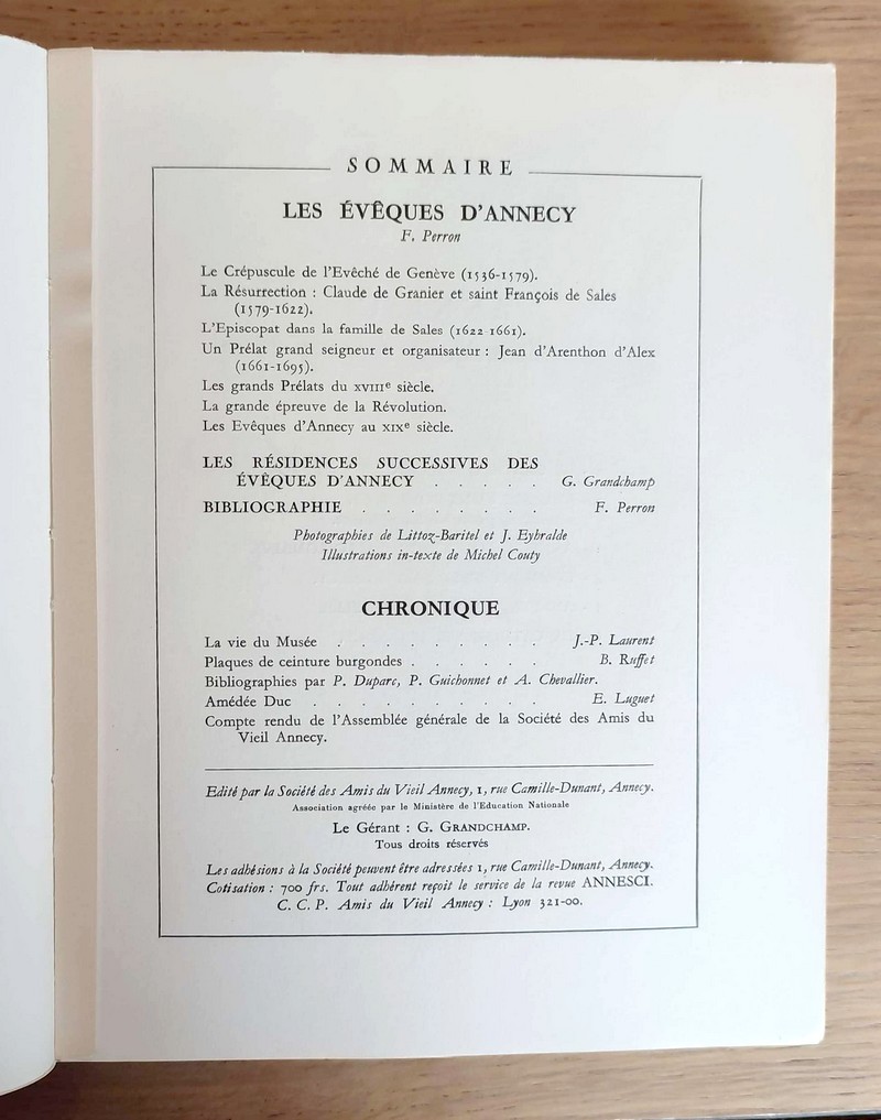 Annesci N° 7 - Les Evêques de Genève-Annecy, de la Réforme à la fin du XIXe siècle 1536-1901