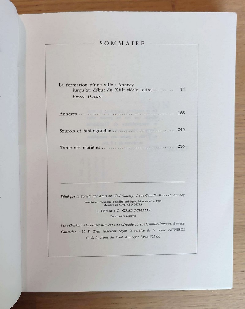 Annesci N° 20 - La formation d'une ville, Annecy jusqu'au début du XVIe siècle (suite et fin)