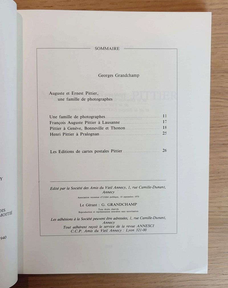 Annesci N° 29 - Auguste et Ernest Pittier, une famille de photographes. Les éditions de cartes postales Pittier