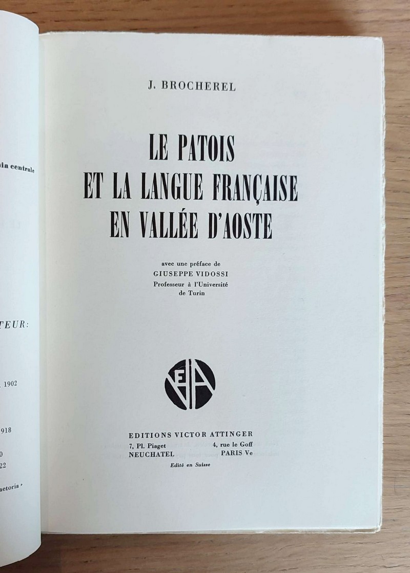 Le Patois et la langue française en Vallée d'Aoste