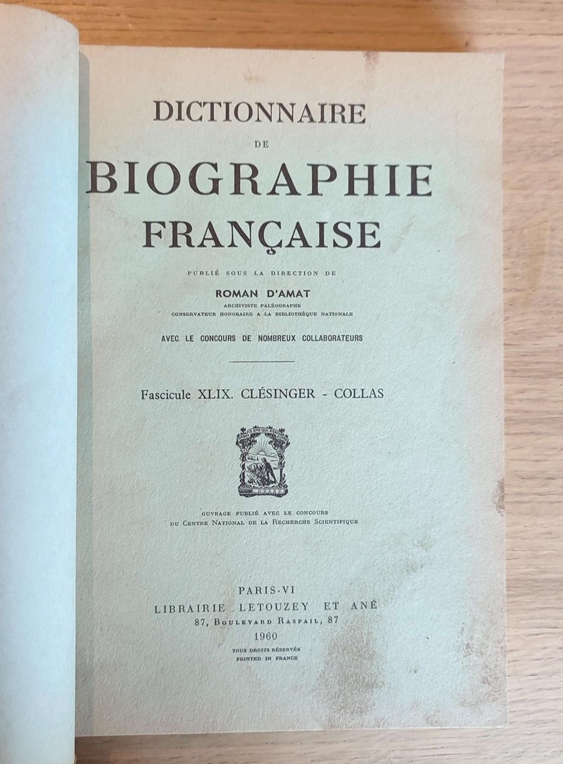 Dictionnaire de biographie française. Fascicules XIL - L - LI