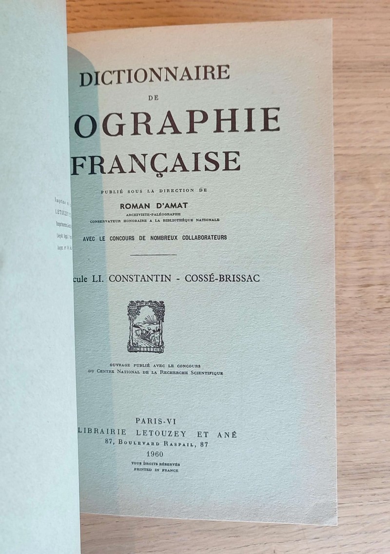 Dictionnaire de biographie française. Fascicules XIL - L - LI