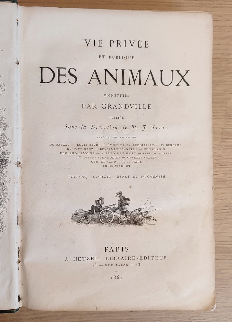 Vie privée et publique des Animaux. Relié avec Le renard par Goethe